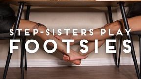 Step-Sisters Playing Footsies