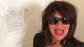 Horny walk in fishnet stockings