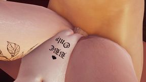 Hot Police Anime Girl with Tattoos in 3D Hentai - POV Cowgirl Fuck with Close-Up Pussy Views, Desk Missionary Fucking Wet Pussy
