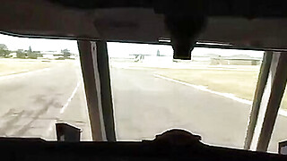 Super air hostess sucking pilots big cock