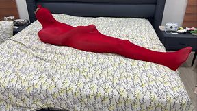 Bondage Pantyhose Encasement Locked in Cocoon