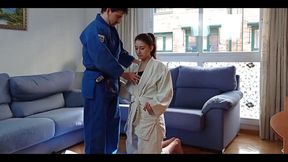 18yo Blowjob Fuck, Cum in Mouth Swallow Judo Lesson. Shanaxnow