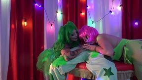 we invited the famous faketaxi bonnierose onto the stage! we go to clown crazed rimming town with creampie cleanup!