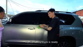 Married Colombian Girl Ran Out of Money to Pay for Car Wash and Ended up Paying Differently