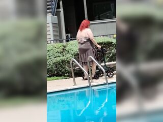 Summer Has Arrived! Time for the 1st Visit to the Pool Hot Large Nurse Vicki Style!