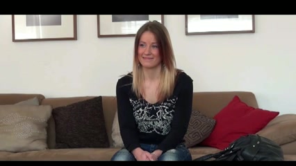 A pretty hungarian girl with tight fit body does a casting