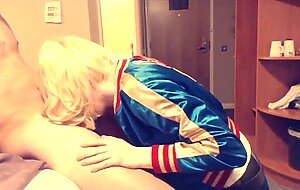 SS Harley Quinn crossdresser, sucks cock and balls part 1