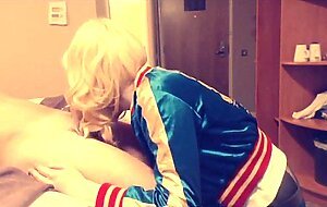 SS Harley Quinn crossdresser, sucks cock and balls part 1
