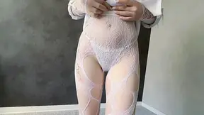 Russian alternative girl gets a double cumshot on her big ass and tits