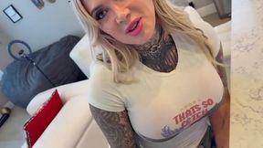 Curvy Tattooed Blonde Babe Gets Intimate with Her Landlord - Starring Christina Savoy & Teddy Tarantino