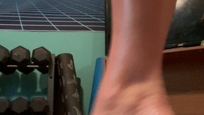 Oiled Up Standing Barefoot Shake and Flex