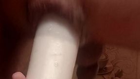 my sagging anal lips rub against a bottle in a very sexy way. real male cunt!