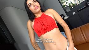 ”Adorable Colombian amateur teen on model casting wanting to skip the line”