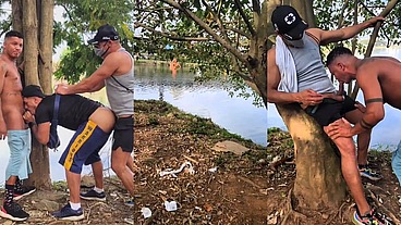 MAMEI O CASAL DE DOTADOS PRÓXIMO AO LAGO