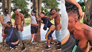 MAMEI O CASAL DE DOTADOS PRÓXIMO AO LAGO