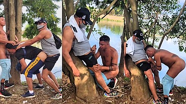 MAMEI O CASAL DE DOTADOS PRÓXIMO AO LAGO