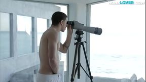 Sixpack amateur jock teases body and jerks for cumshot