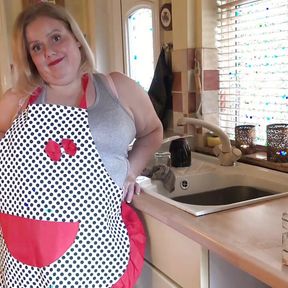 AuntJudysXXX - Your Busty BBW Wife Megan Sucks Your Cock in the Kitchen (POV)