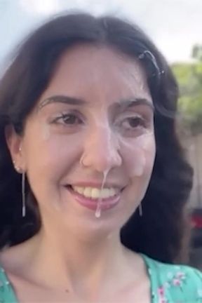 Teenie Bukkake Cumwalk - 18yo Covered in Cum Walking
