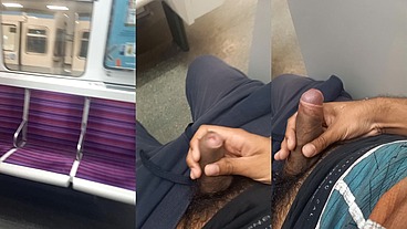 Quick jerk off in french subway