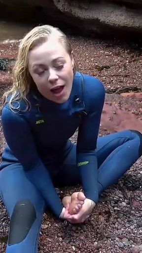Salty Wetsuit Toe Sucking Slut