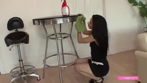 Threesome lesbian with my stepmommy and our maid