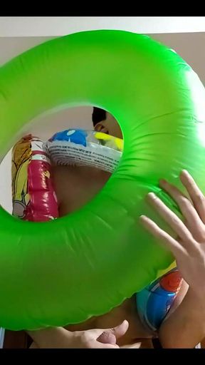 Vertical Vid - Blowing up as Much Inflatable Swimrings as I Can on Stream