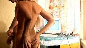 Skinny blonde whore wants to be hammered in doggy style