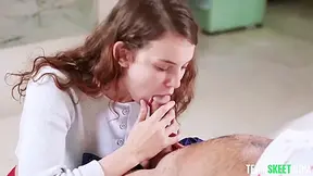 Tiffany Fox, Ellie Eilish And Calvin Hardy - Teen 18+ Gets Fucked With Her Panties On