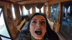 elegant fur-coated slut fucked on a wooden table and covered in cum twice 240