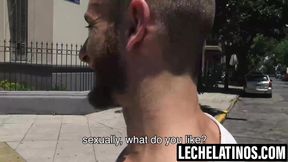 LecheLatinos.com - Bearded Mauricio swallows my cock while stroking