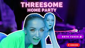 Home party ends in threesome sex