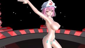 Yuyuko Saigyouji Shows Off Big Natural Tits In Seductive Hentai Scene
