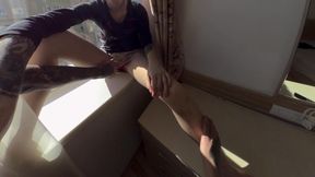 Fuck my step-bro next to the window