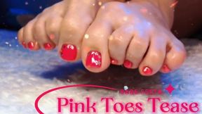 Bare Feet Pink Toes Tease