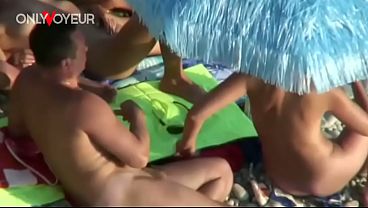Beach Voyeur  Hardcore group sex in a beach swingers camp