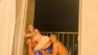 Kitana Concludes her Phat Dicked Enemy Jax on Public Balcony