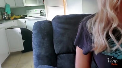 Blonde caught masturbating by repairman walks in