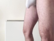 Quick JERK after Work & Messy CUM DRIPPING OUT