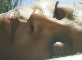 Black whore and her master fucking in the pool