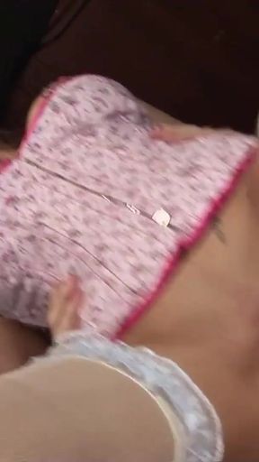 Instead of reading the blonde milf with fake tits gives his big cock a lovely titty fucking   Clip 2