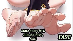 (Hentai JOI) 4 Minute Challenge: Feet and Armpit Worship PART2 (femdom'beta