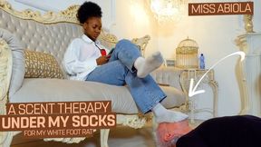 My special scent therapy under my socks for my white foot rat ( Sock Domination with Miss Abilola ) - 4K UHD MP4