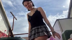 Goth model Lanalovacutie pleasures herself with foot fetish scene