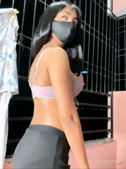 Neha 18 Stripchat girl Nude Ass Spank Outside Balcony Night Show New Video