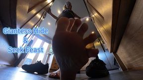 Giantess Hide & Seek Feast: Sweaty Soles Crush and Devour Tiny Thieves! 360VR
