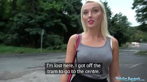 Blonde Public Agent Laid by Strange Visitor