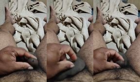 Twink solo with black daddy big dick creampie in public