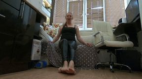 Stomp and smush your dick flat