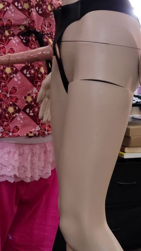 Molly is doing more cock worship with a Mannequin strapped with a dildo   Clip 2